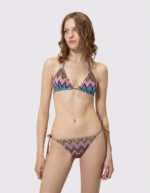 Bikini in viscosa lamé con macro zig zag - immagine 2